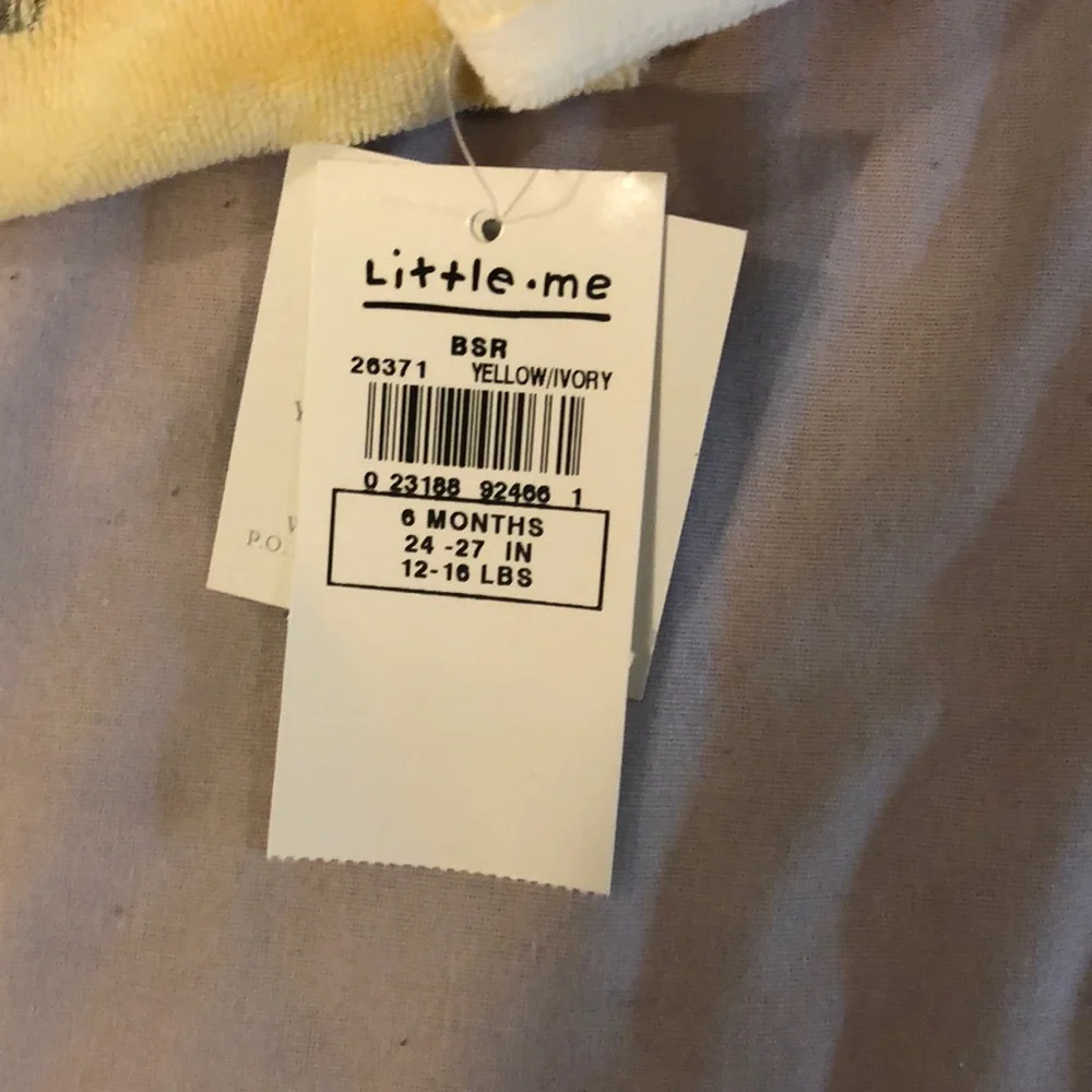 Little Me yellow duck footies size 6 months